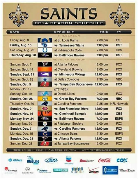 2010 saints season|saints 2010 tv schedule.